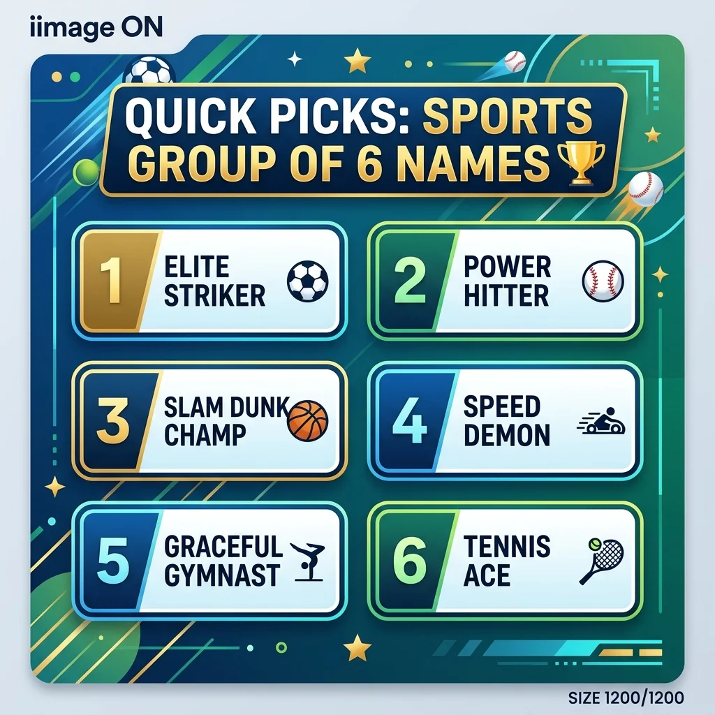 Sports Group of 6 Names ๐