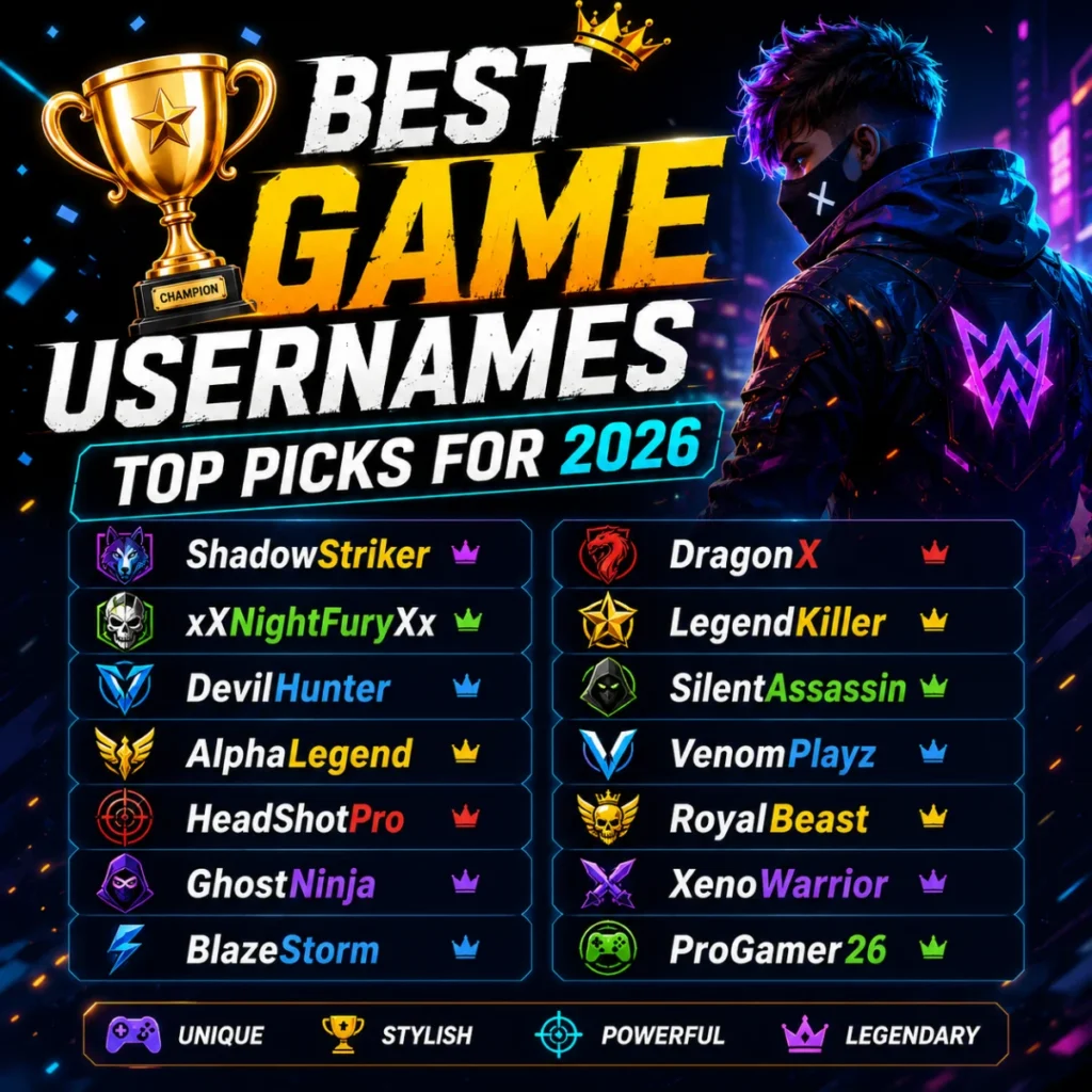 🏆 Best Game Usernames – Top Picks for 2026