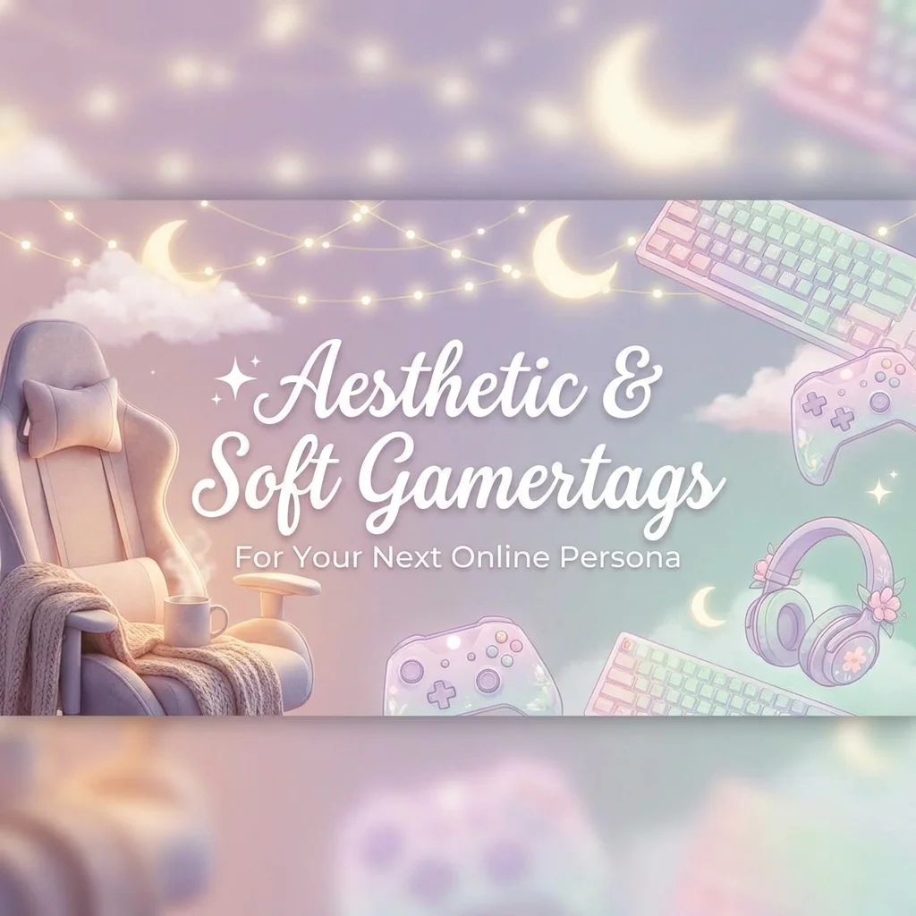 Aesthetic and soft gamertags featuring dreamy, cute, stylish, and culturally inspired gaming username ideas