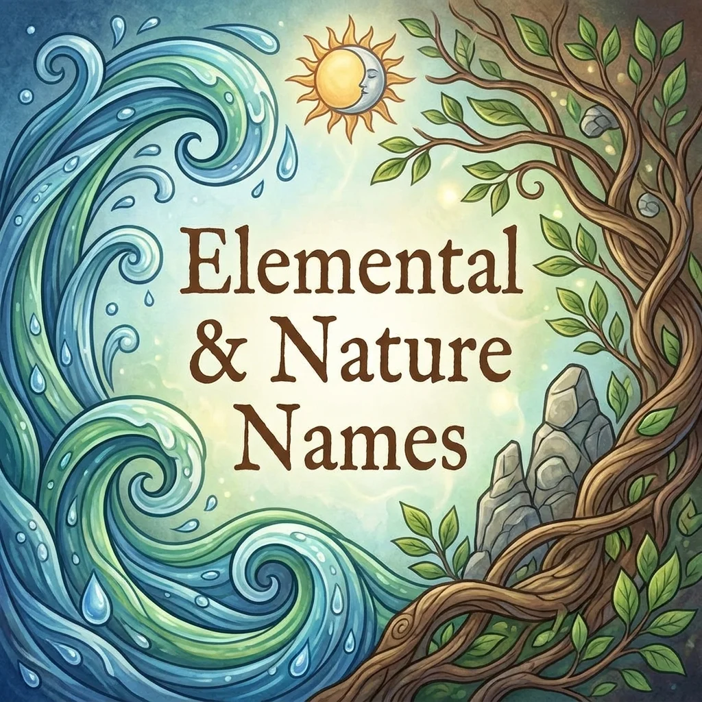Elemental and nature names inspired by water, earth, fire, wind, and the natural world