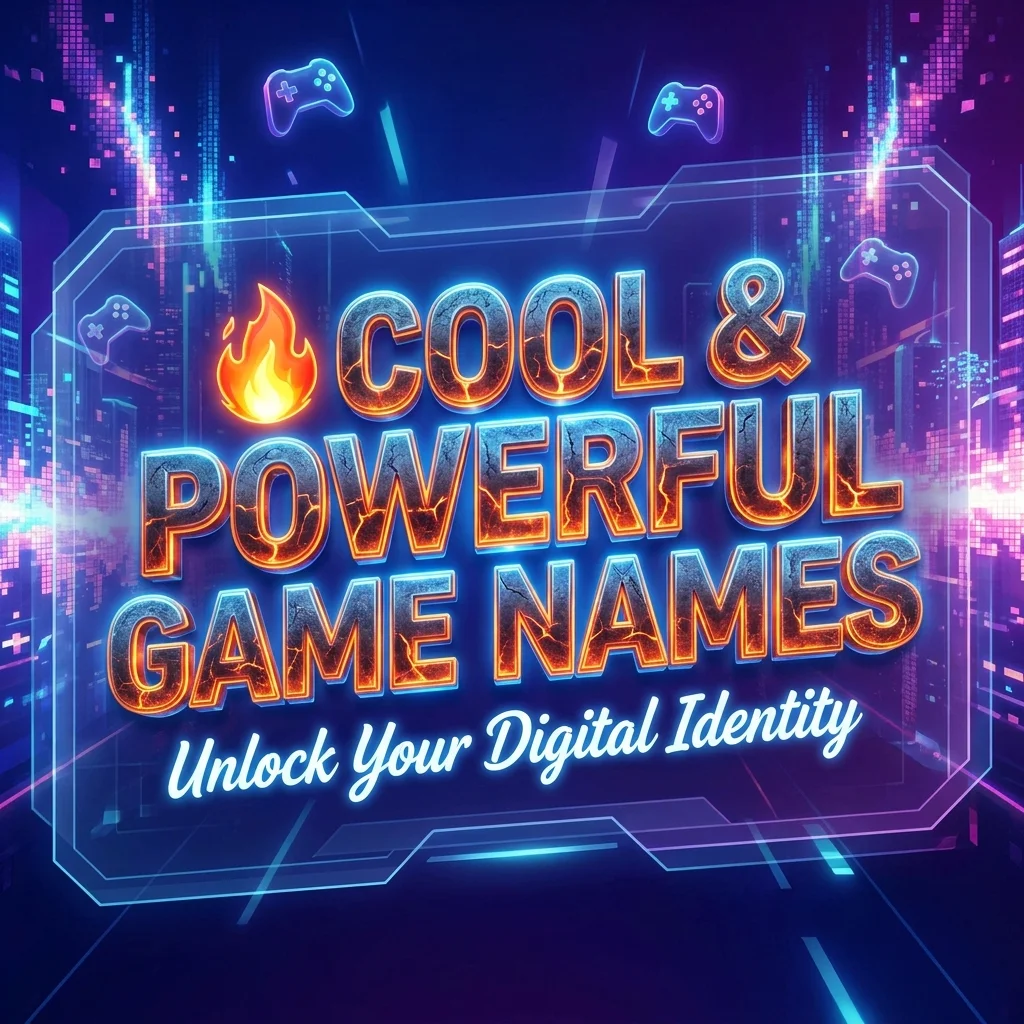 Cool and powerful game names featuring bold, epic, strong, and memorable gaming name ideas