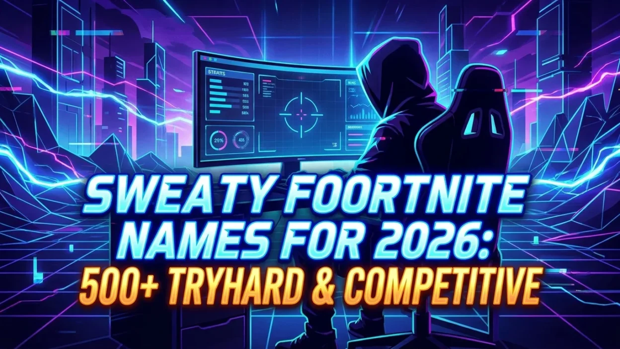 Sweaty Fortnite names for 2026 featuring 500+ tryhard, competitive, intense, and stylish gaming username ideas