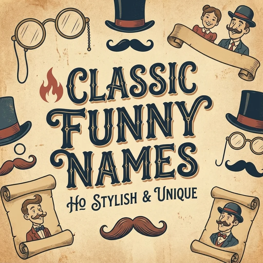 Classic funny names featuring hilarious, clever, quirky, and memorable name ideas