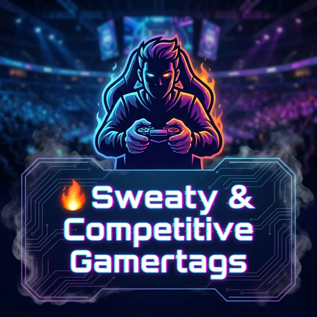 Sweaty and competitive gamertags featuring intense, tryhard, bold, and powerful gaming username ideas