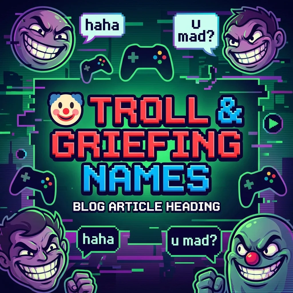 Troll and griefing names for Minecraft with funny, mischievous, and playful gaming ideas