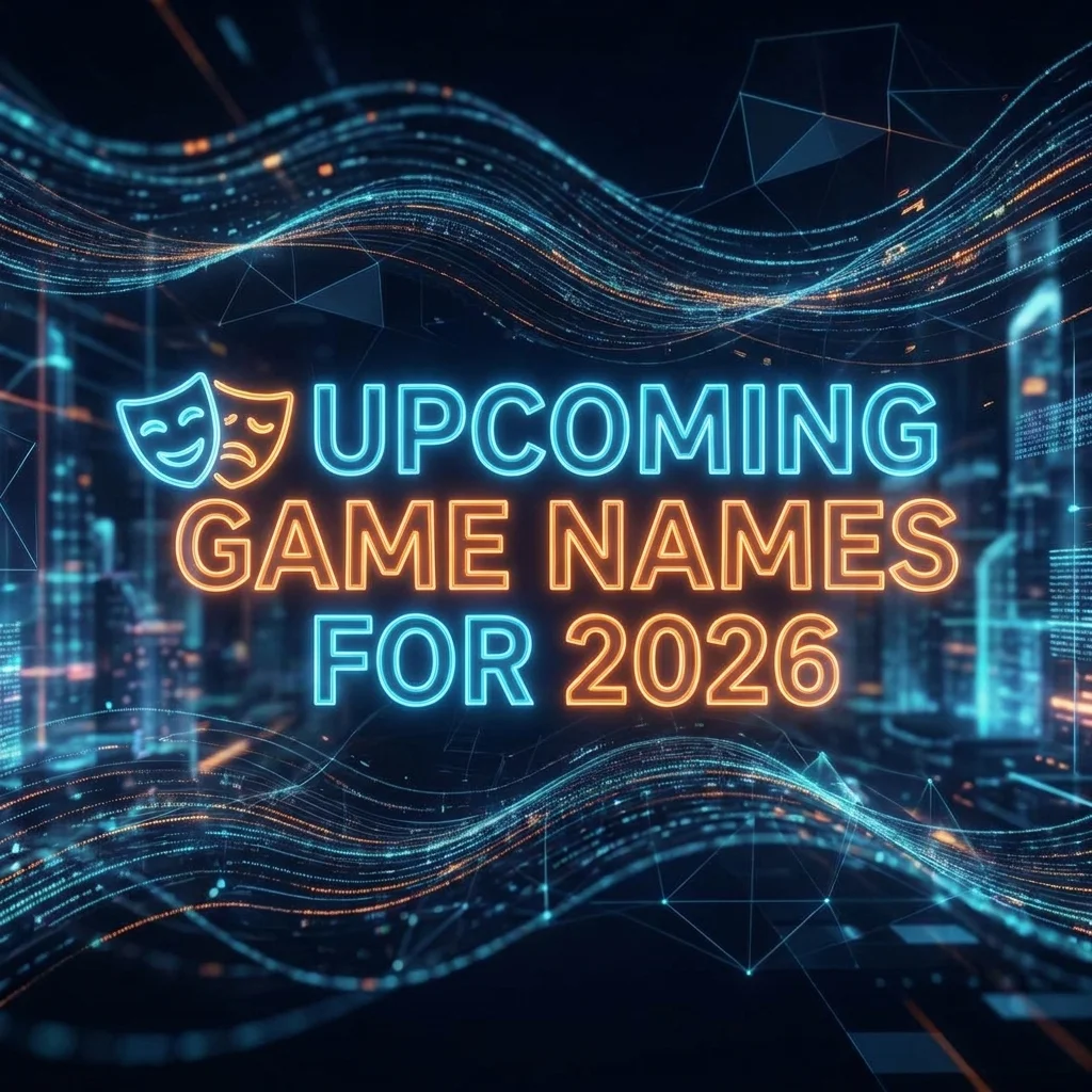 Upcoming game names for 2026 featuring creative, cool, unique, and futuristic gaming name ideas
