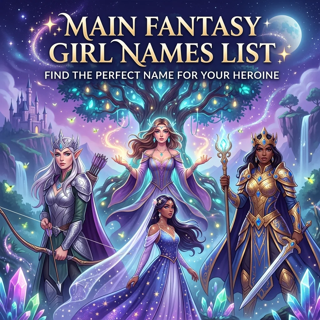 Main fantasy girl names list with magical, unique, and enchanting character name ideas for fantasy worlds