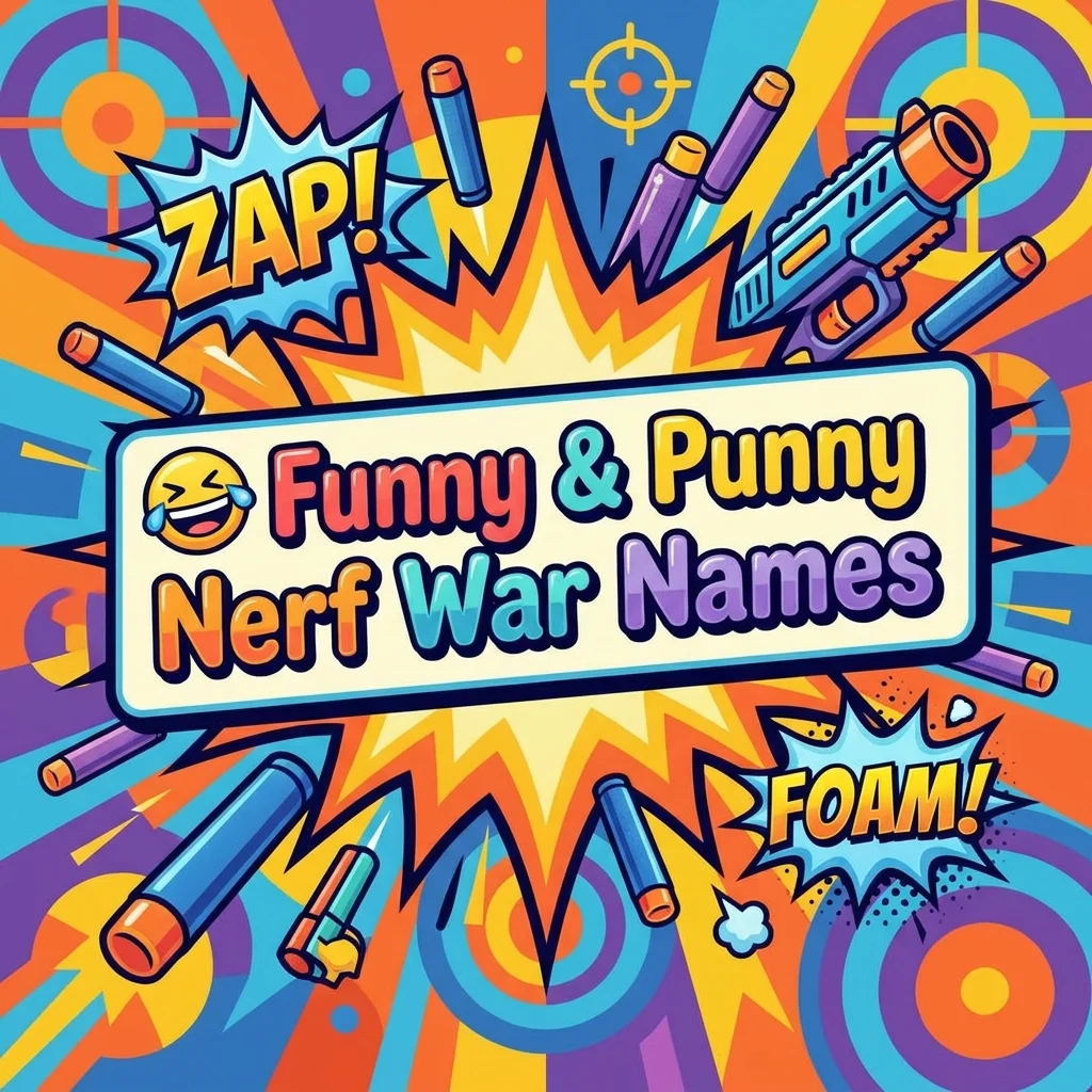 Funny and punny Nerf war names featuring playful, clever, and creative team name ideas