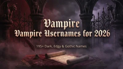 Vampire usernames for 2026 featuring 195+ dark, edgy, gothic, and mysterious name ideas