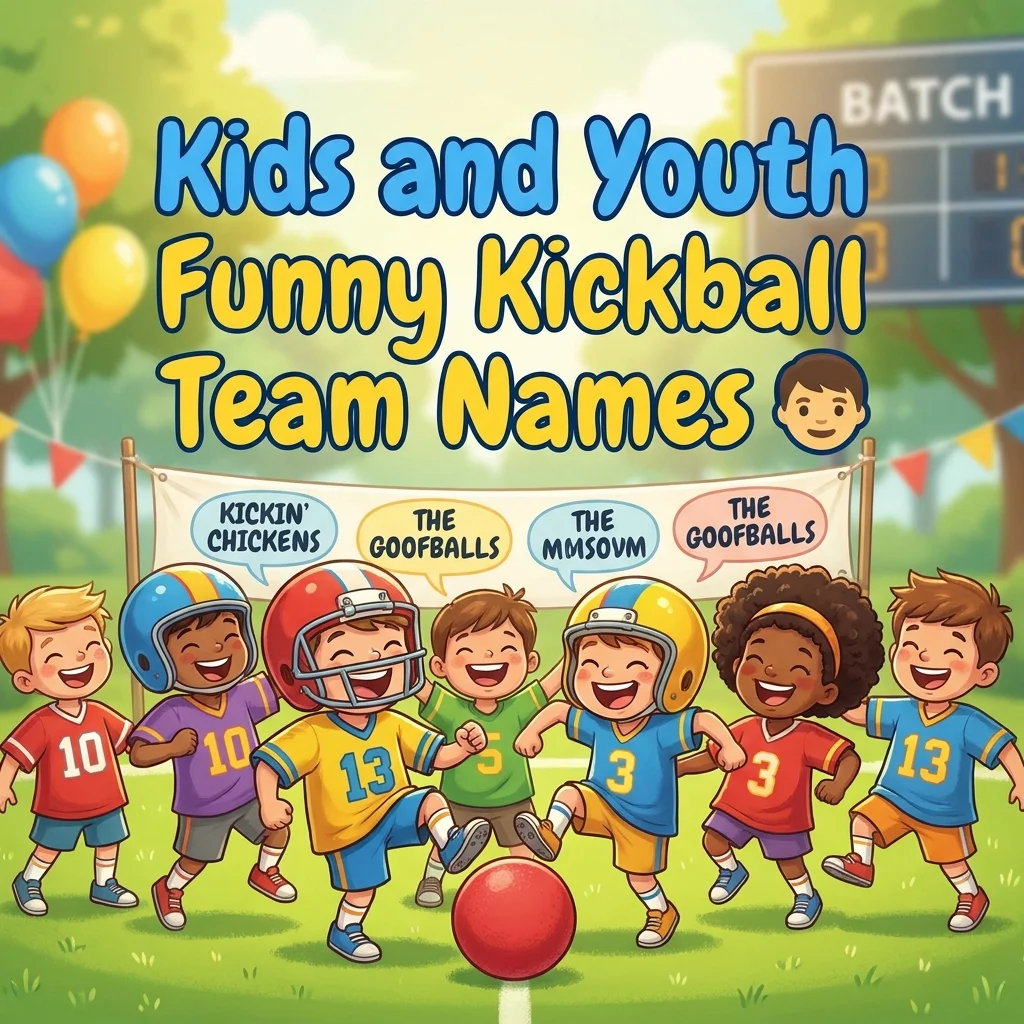 Kids and Youth Funny Kickball Team Names 🧒
