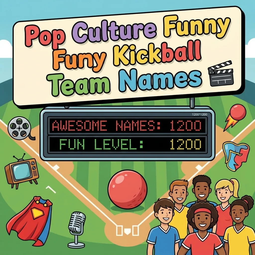 Pop Culture Funny Kickball Team Names 🎬