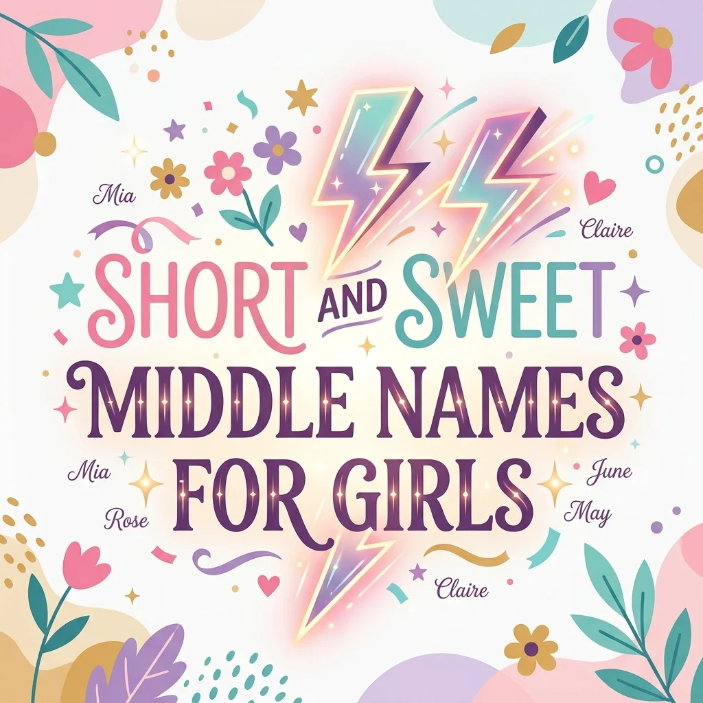 Short and sweet middle names for girls with a soft, elegant baby name design