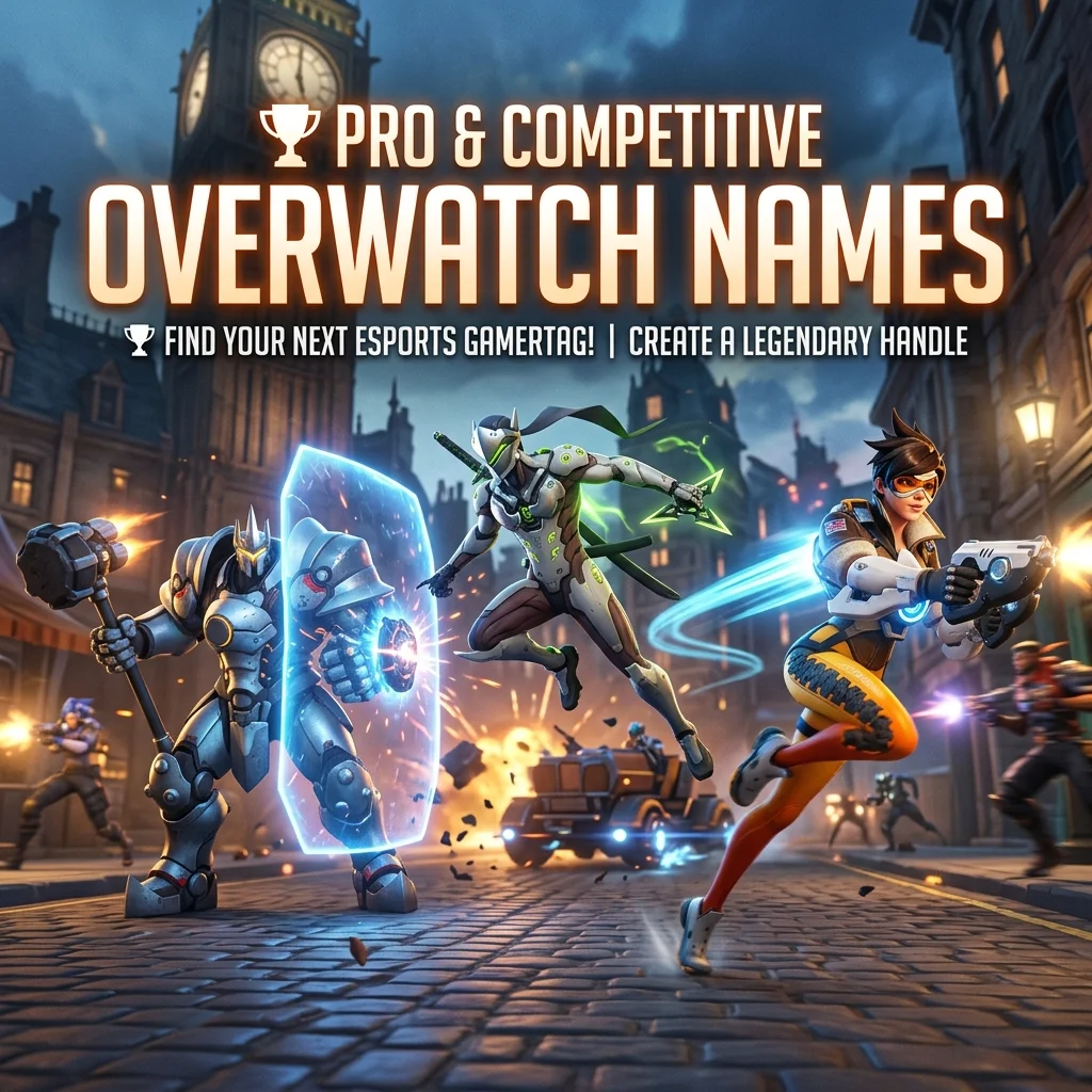 Pro and competitive Overwatch names with powerful, skilled, unique, cool, tactical, and esports-inspired gamertag ideas