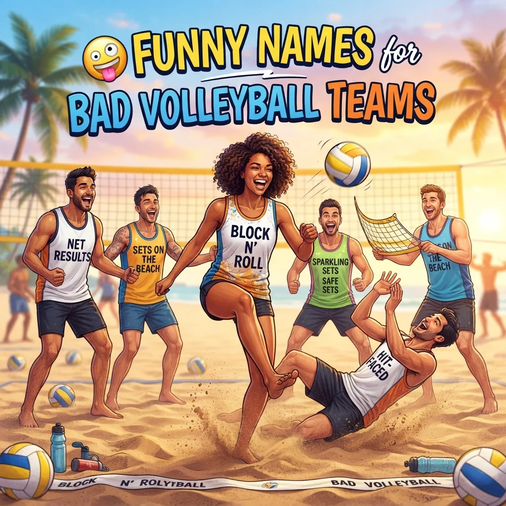 Funny names for bad volleyball teams with hilarious and creative ideas