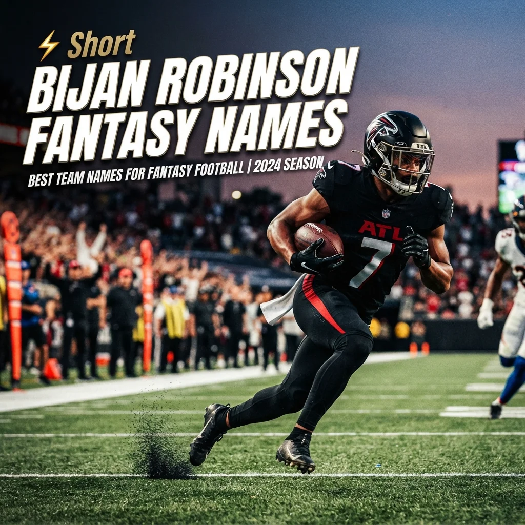 Short Bijan Robinson fantasy names with cool, funny, and creative team name ideas