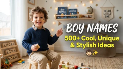 500+ boy names for 2026 with cool, unique, stylish, modern, cute, strong, and memorable name ideas