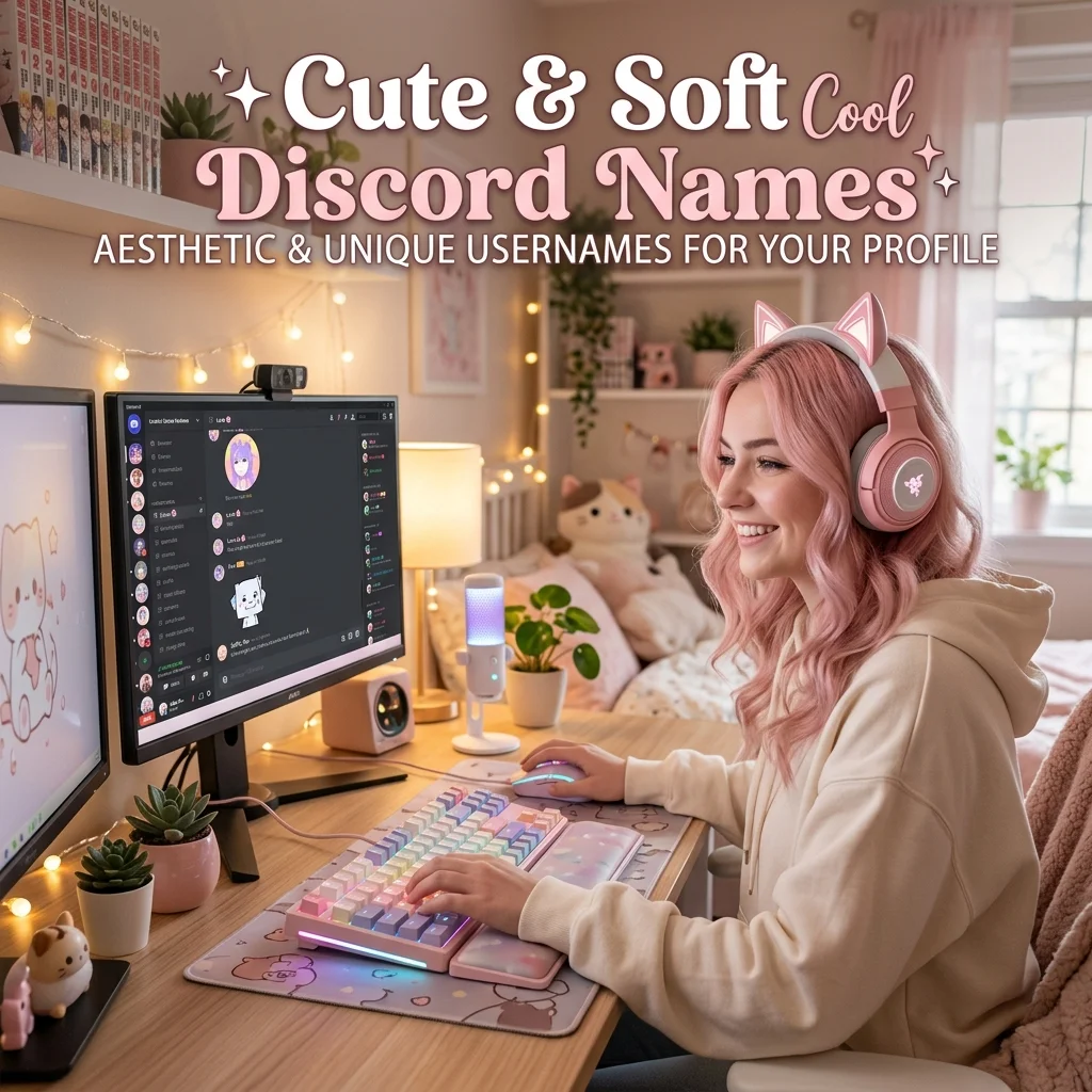 Cute and soft cool Discord names with aesthetic, sweet, charming, unique, cozy, and stylish username ideas