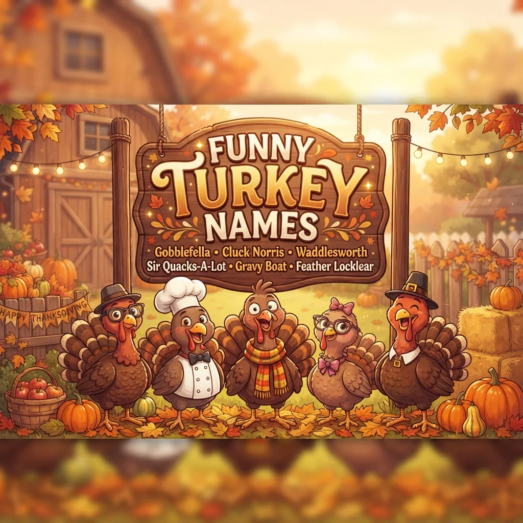 Funny turkey names for cute and hilarious turkeys
