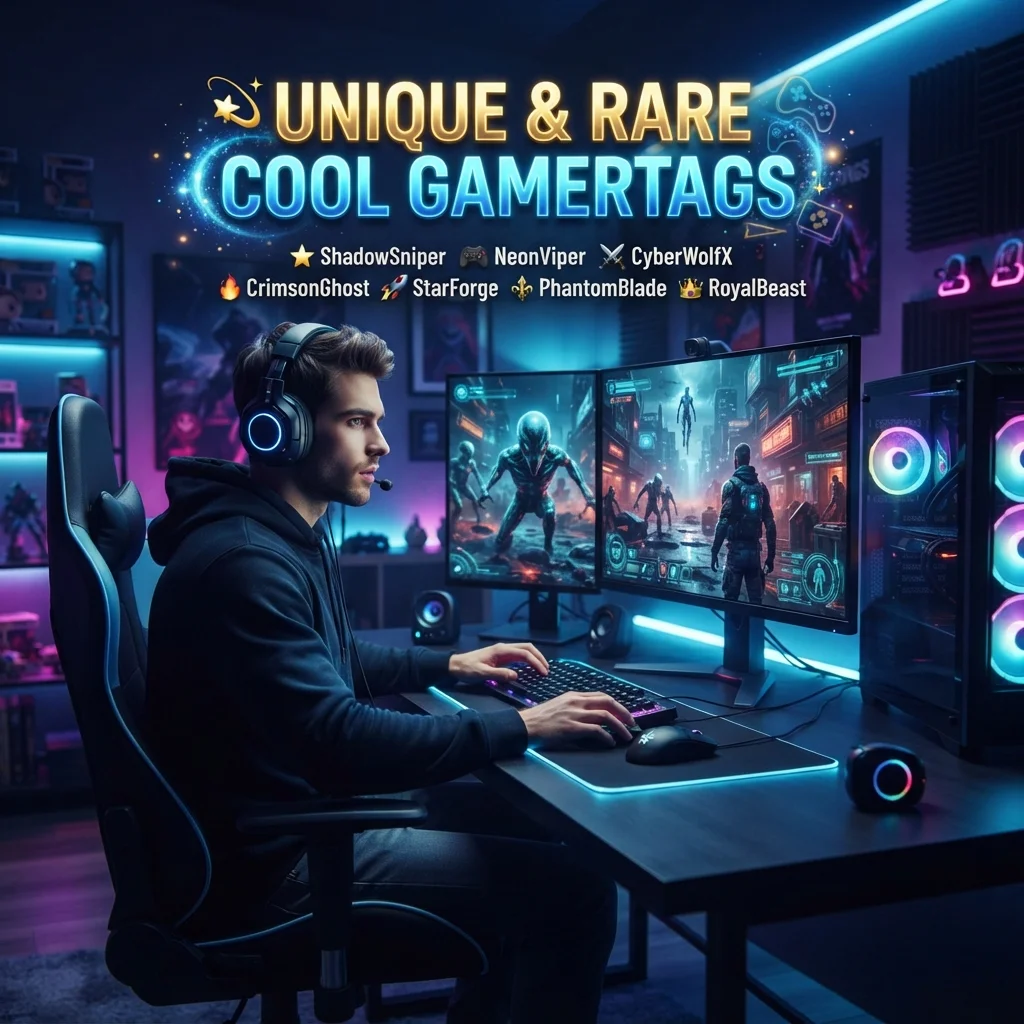 Unique and rare cool gamertags with creative, stylish, and uncommon gaming name ideas