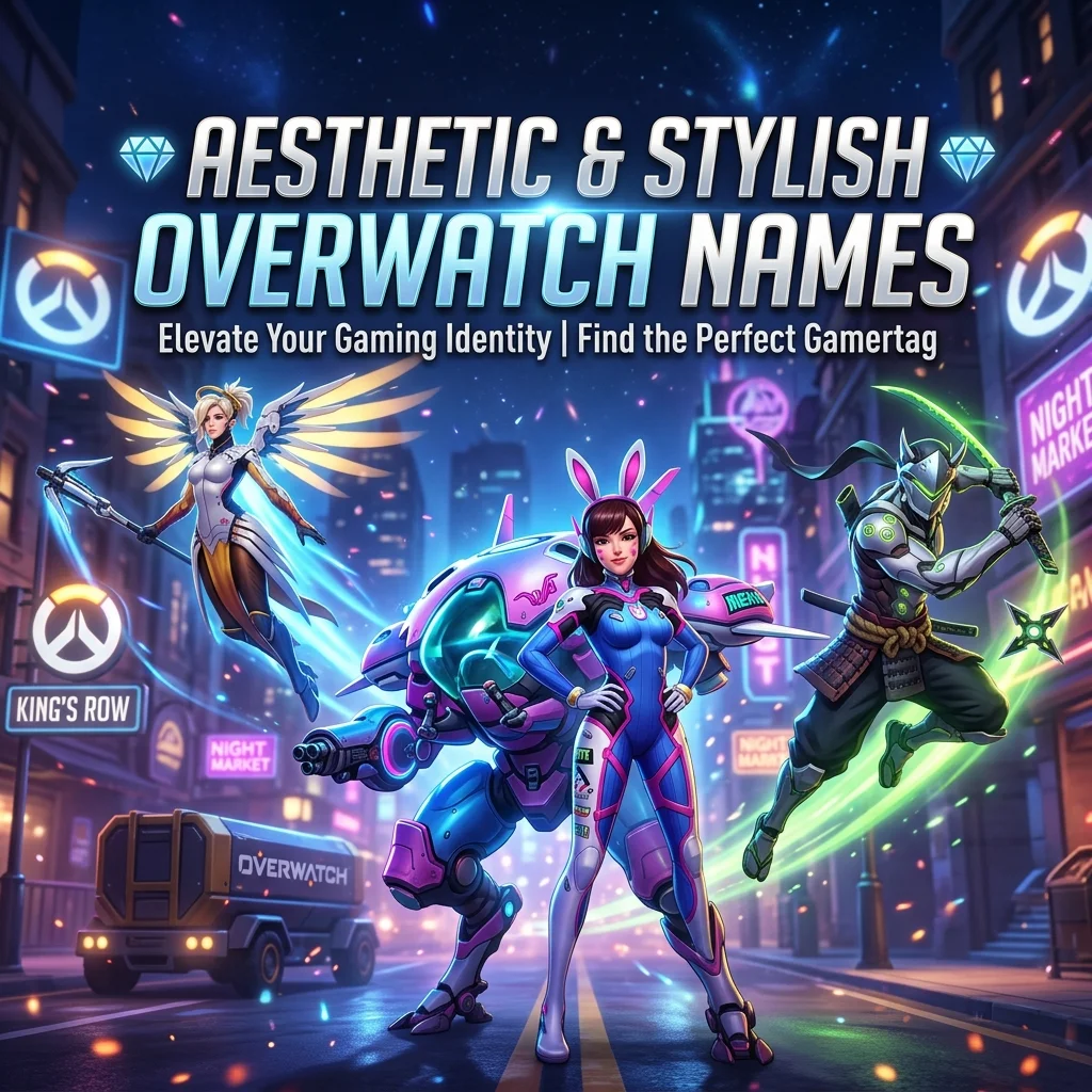 Aesthetic and stylish Overwatch names with cool, unique, elegant, creative, trendy, and memorable gamertag ideas