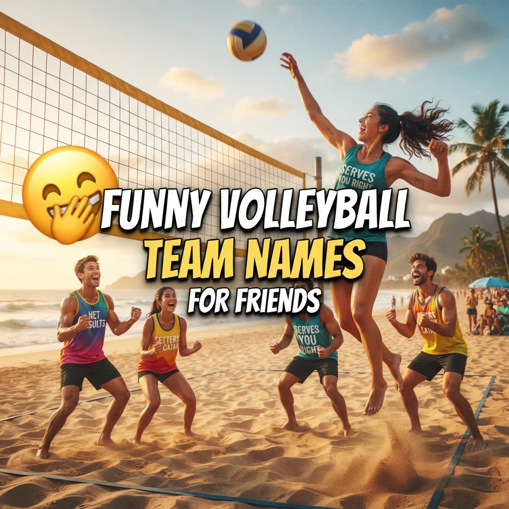 Funny volleyball team names for friends with hilarious and creative ideas