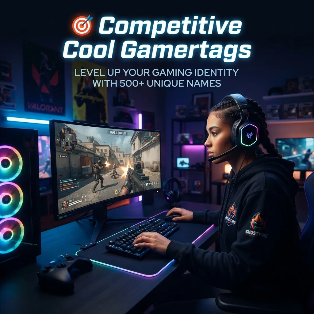 Competitive cool gamertags with sharp, stylish, and memorable gaming name ideas