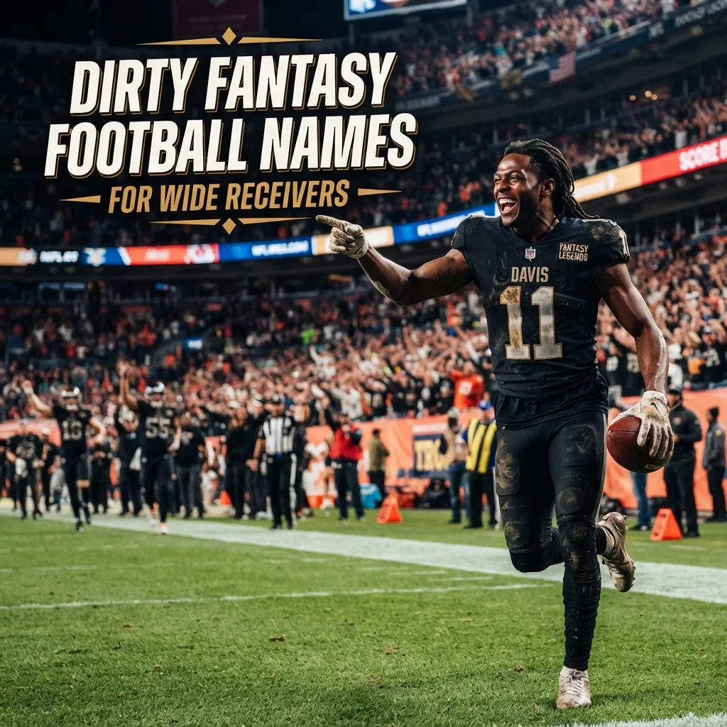 Dirty fantasy football names for wide receivers with funny, cheeky, and creative ideas