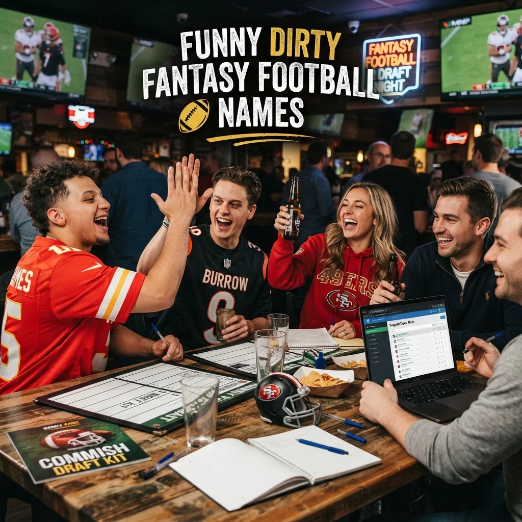 Funny dirty fantasy football names with hilarious, cheeky, and creative ideas for 2026