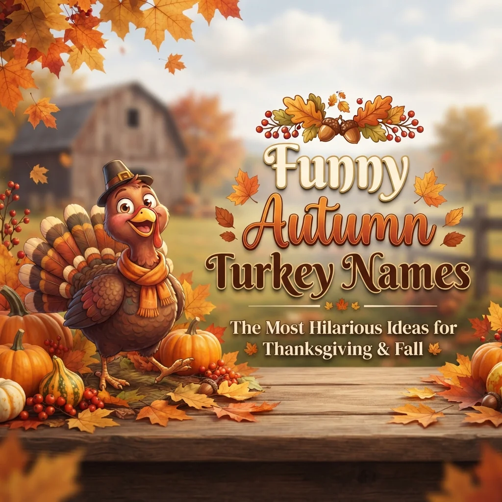 Funny autumn turkey names with fall-inspired ideas