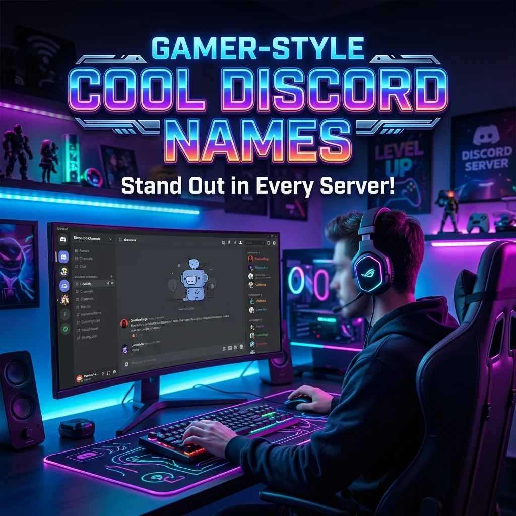 Gamer-style cool Discord names with epic, stylish, unique, competitive, funny, and gaming-inspired username ideas