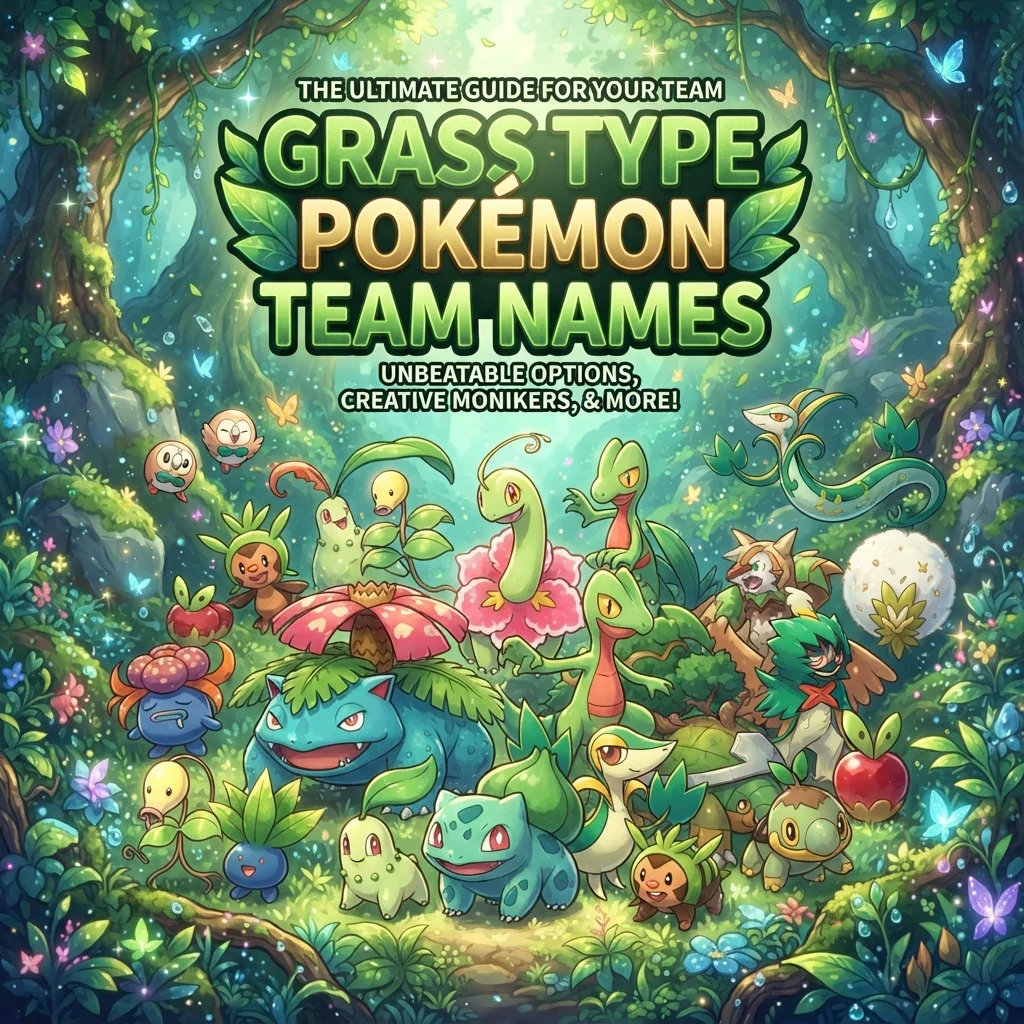 Grass Type Pokemon team names with cool and unique ideas