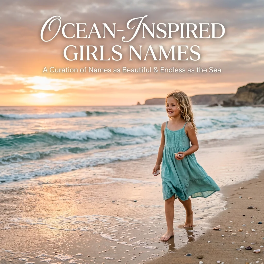 Ocean-inspired girls names with beautiful, unique, nature-themed, coastal, aquatic, and sea-inspired ideas for girls