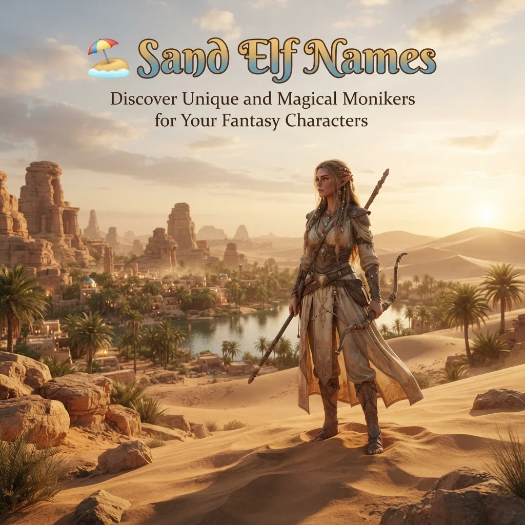 Sand elf names with desert-inspired, magical, unique, and creative fantasy ideas