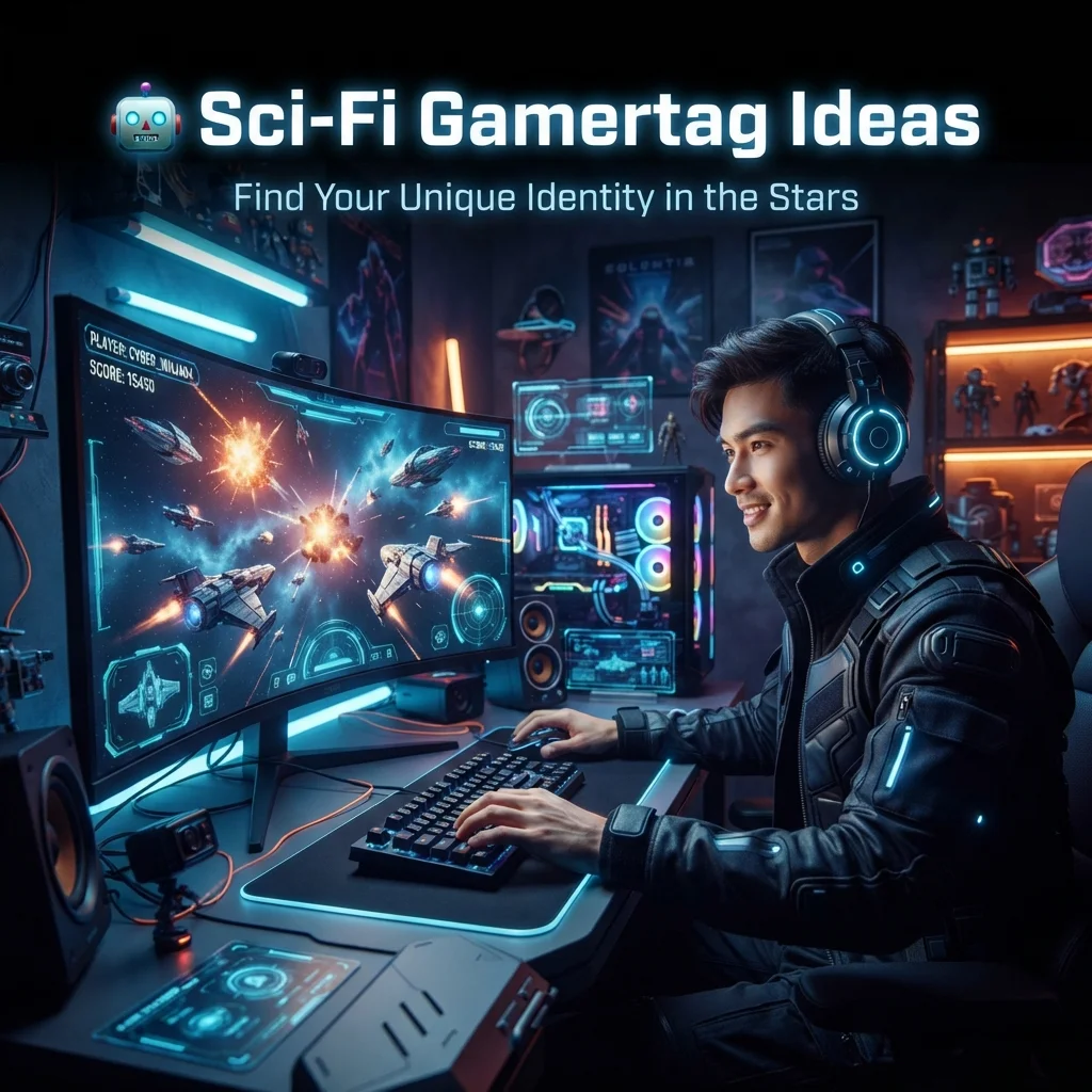 Sci-fi gamertag ideas with futuristic, cosmic, robotic, and space-inspired gaming names