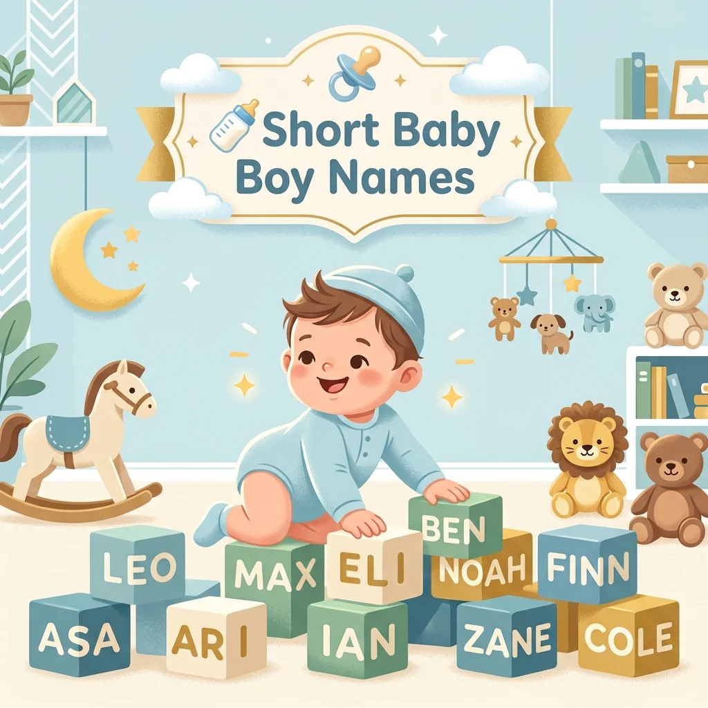 Short baby boy names with cute, unique, modern, simple, stylish, and memorable ideas for boys