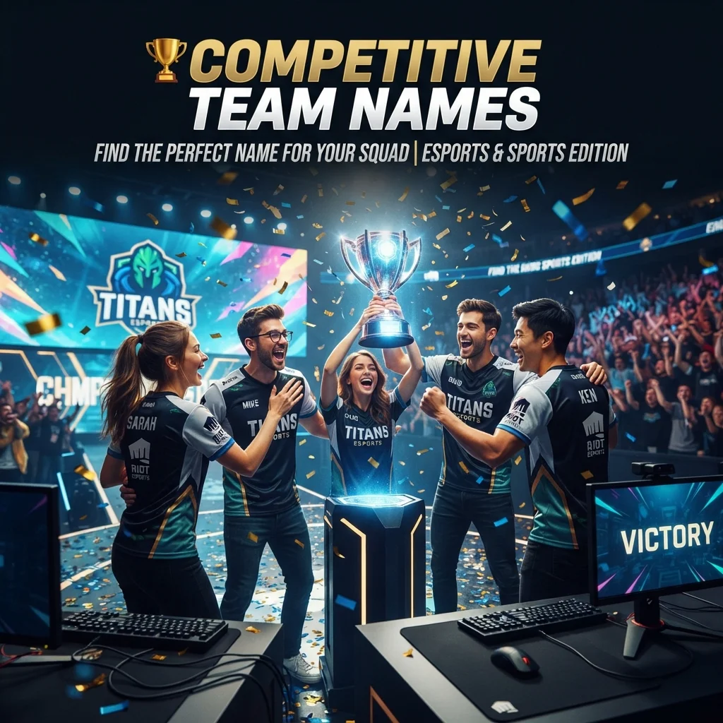 Competitive team names with powerful, cool, stylish, and winning-focused ideas