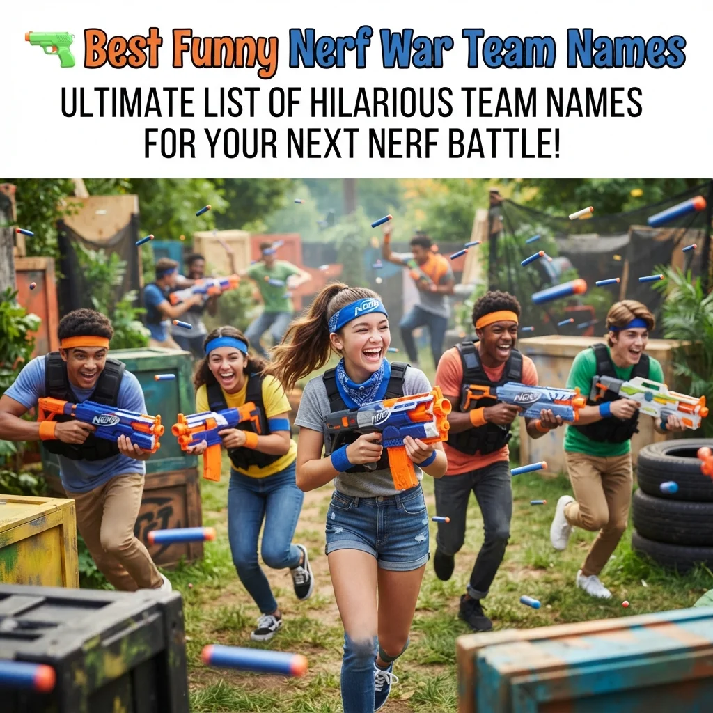 Best funny Nerf war team names with hilarious, clever, and creative ideas