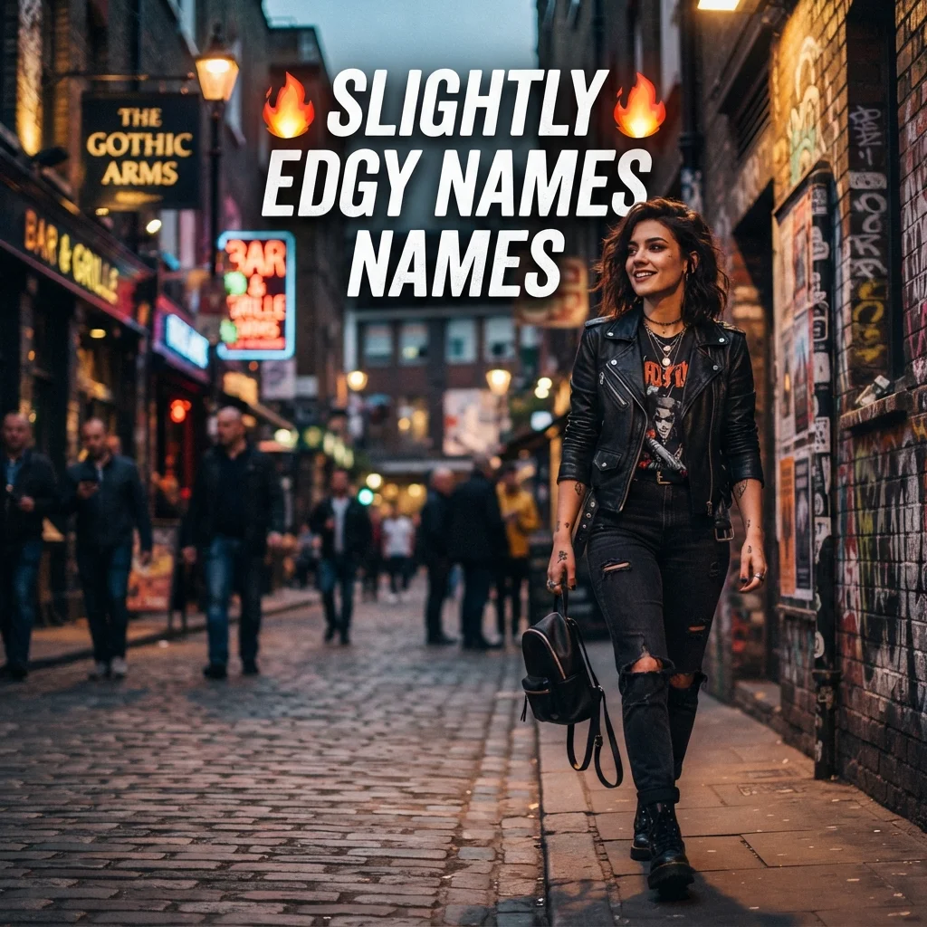 lightly edgy names with bold, cool, mysterious, and unique ideas