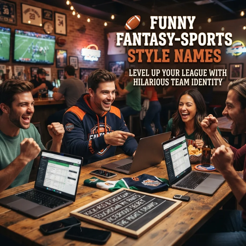 Funny fantasy sports style names with clever, playful and hilarious ideas for teams